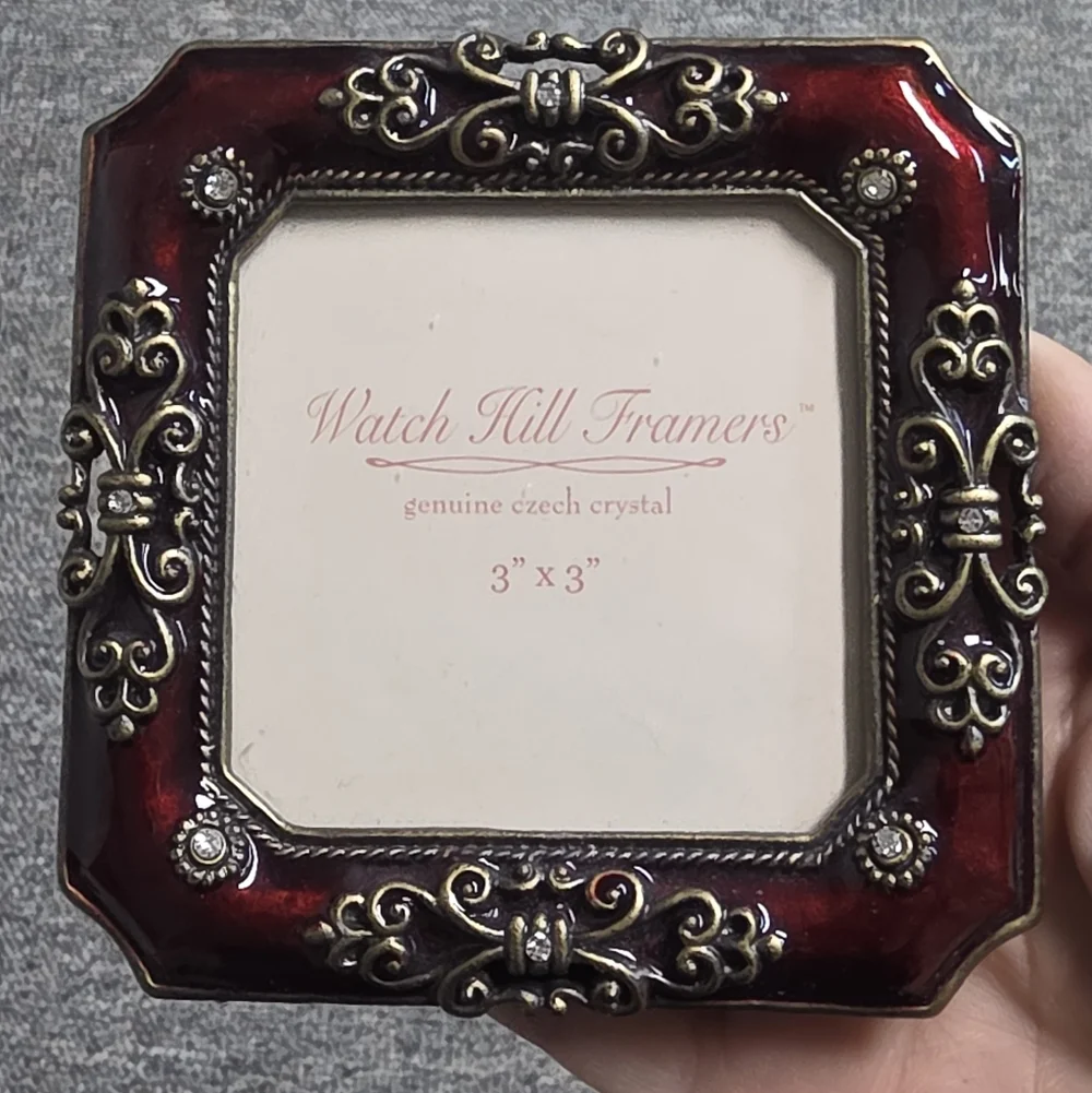 Watch Hill Framers Ornate Photo Frame Burgandy Enamel 3
